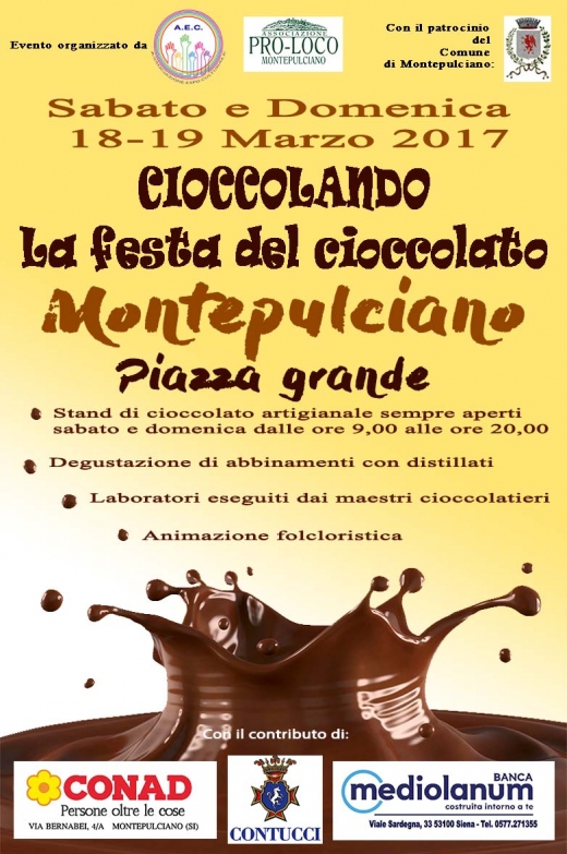 Cioccolando a Montepulciano - II Edizione - 18 e 19 Marzo 2017