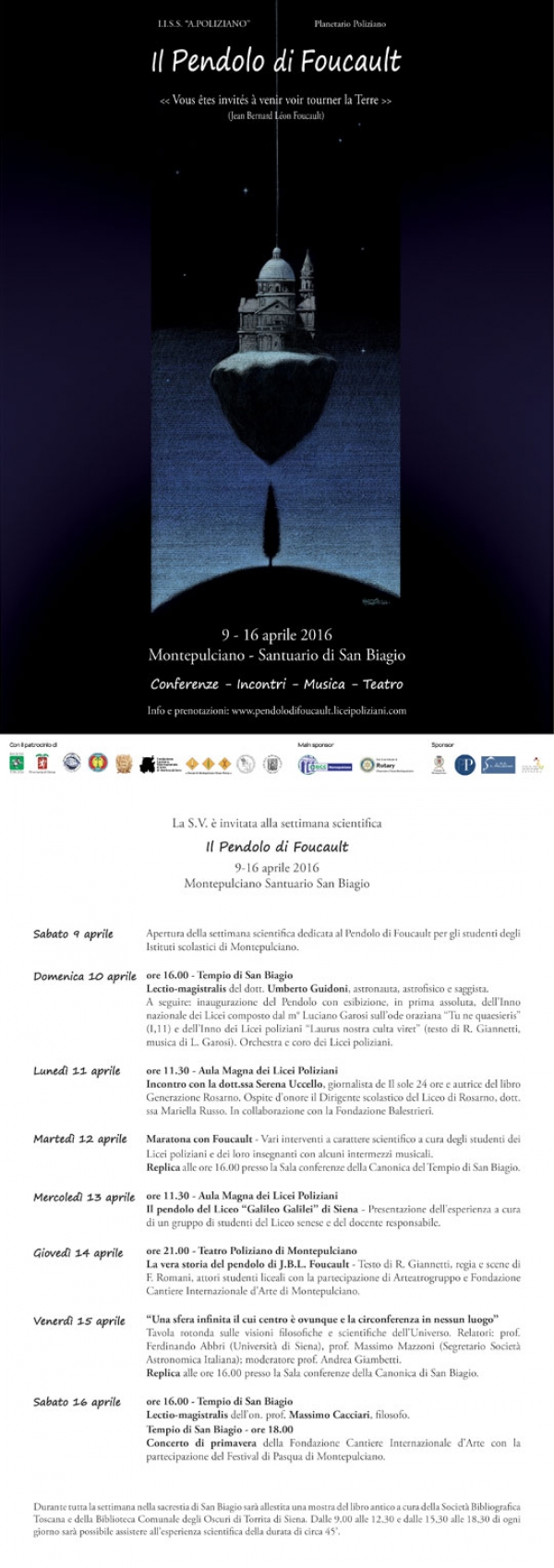 Il Pendolo di Foucault dal 9 al 16  Aprile