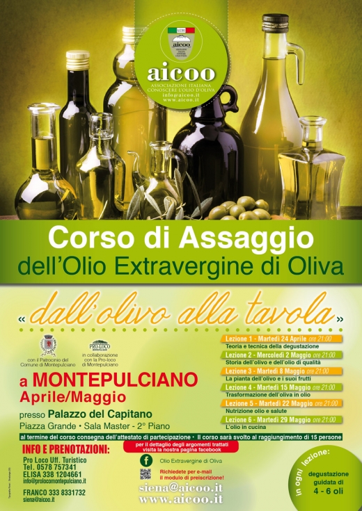 Corso di Assaggio dell&#039;Olio Extra Vergine d&#039;Oliva a Montepulciano